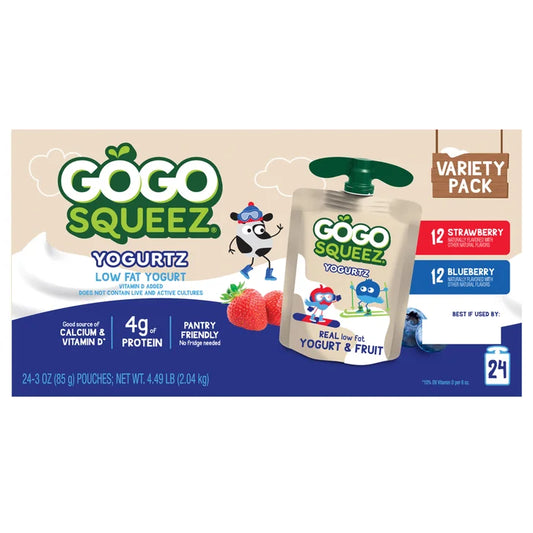 GoGo SqueeZ Yogurtz, Variety Pack, 3 oz, 24-count