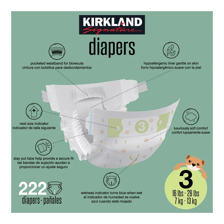 Kirkland Signature Diaper Sizes 3 - 6