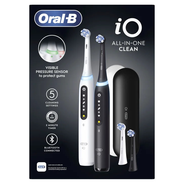 Oral-B iO Series 5 All-in-One Clean Rechargeable Electric Toothbrush, 2-pack