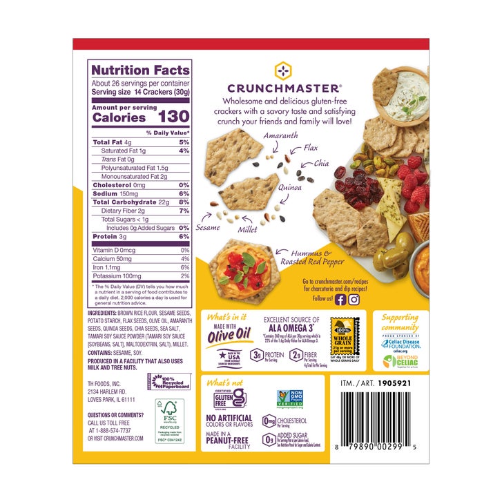 Crunchmaster 6-Seed Multi-Grain Crackers, 28 oz