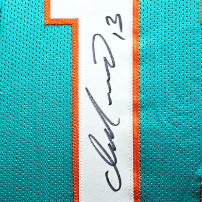 Dan Marino Autographed Framed Teal Miami Dolphins Jersey - Beckett Authenticated