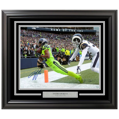 Tyler Lockett Autographed Framed 16” x 20” Photo Seattle Seahawks - MCS Authenticated