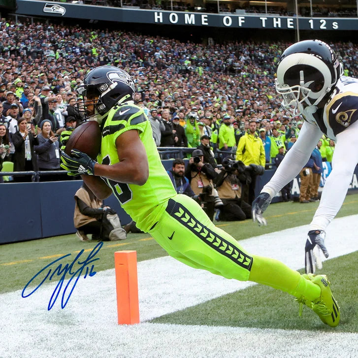 Tyler Lockett Autographed Framed 16” x 20” Photo Seattle Seahawks - MCS Authenticated