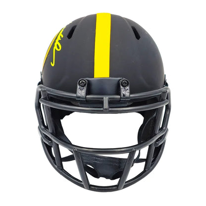 Terry Bradshaw Autographed Pittsburgh Steelers Eclipse Black Mini Speed Helmet - Beckett Authenticated