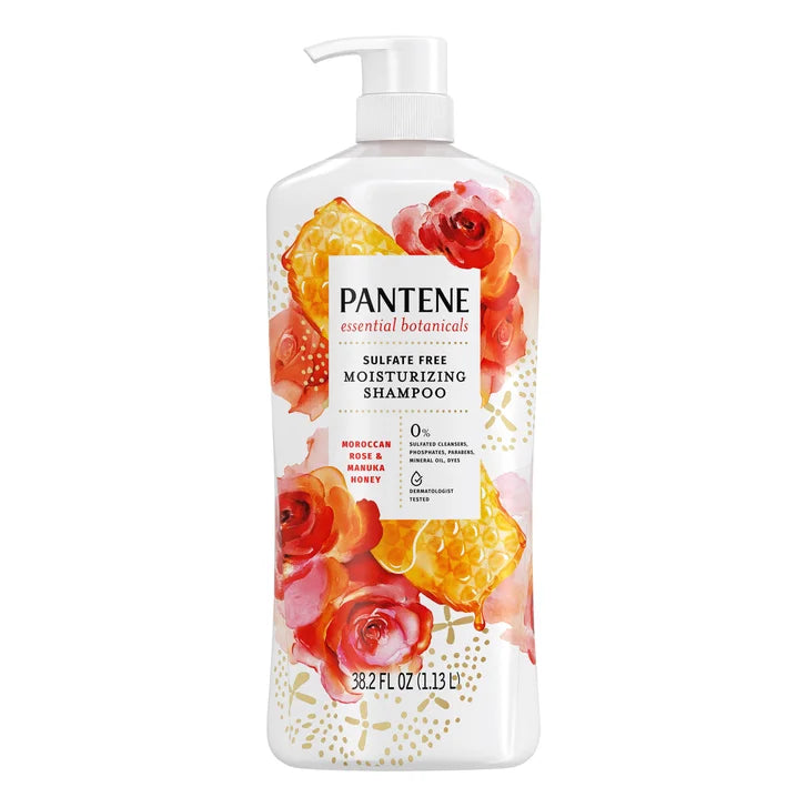 Pantene Essential Botanicals Moroccan Rose & Manuka Honey Shampoo, 38.2 fl oz