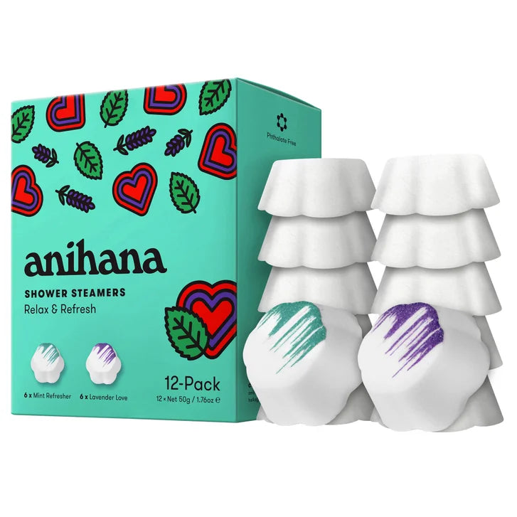 anihana Shower Steamers, 1.76 oz, 12-pack