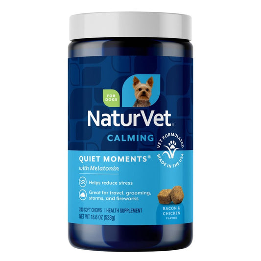 NaturVet Quiet Moments Calming Aid Soft Chew Supplements for Dogs, 240-count