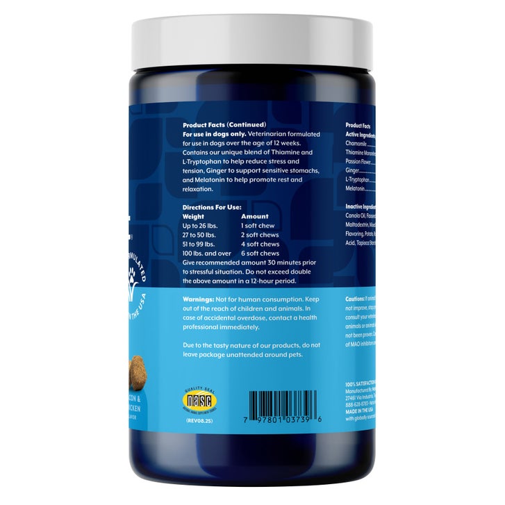 NaturVet Quiet Moments Calming Aid Soft Chew Supplements for Dogs, 240-count