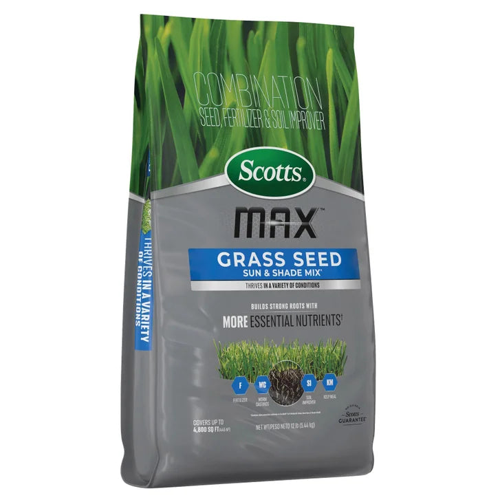 Scotts Max Grass Seed Sun and Shade Mix, 12 lbs.