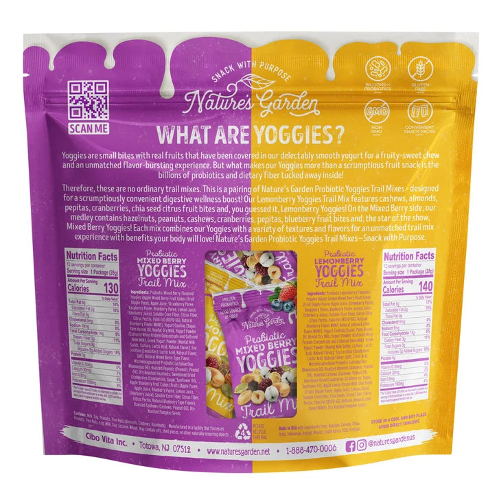 Nature's Garden Probiotic Lemon & Berry Trail Mixers, 1oz, 24-count