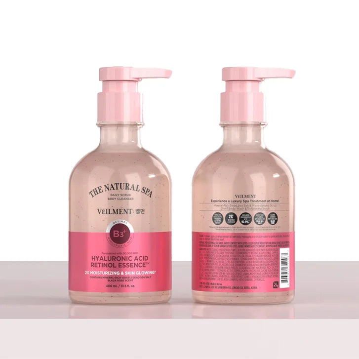 VEILMENT The Natural Spa 2-In-1 Body Wash & Exfoliating Scrub, 13.5 fl oz, 2-pack