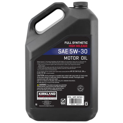 Kirkland Signature 5W-30 High Mileage Full Synthetic Motor Oil, 5-Quart 2-pack