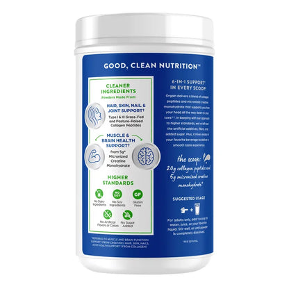 Orgain Collagen + Creatine, Unflavored, 1.95 lbs