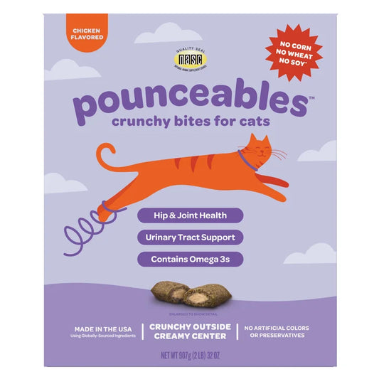 Pounceables Crunchy Bites for Cats, Chicken Flavor, 32oz