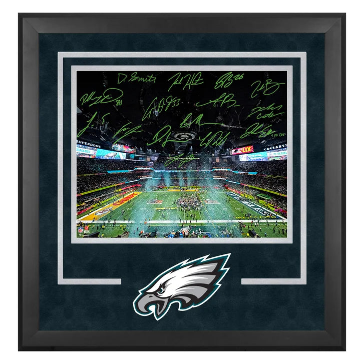 Philadelphia Eagles Autographed Framed Photo Super Bowl LIX Champions with Multiple Signatures - Fanatics Authenticated