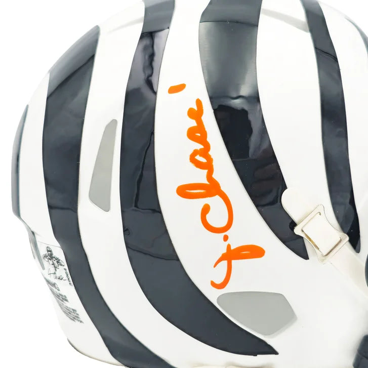 Ja'Marr Chase Cincinnati Bengals Autographed 2022 Alternate White Mini Speed Helmet - Beckett Authenticated