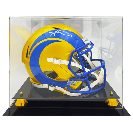 Aaron Donald Los Angeles Rams Autographed Flash Yellow Full Size Replica Speed Helmet - Beckett Authenticated