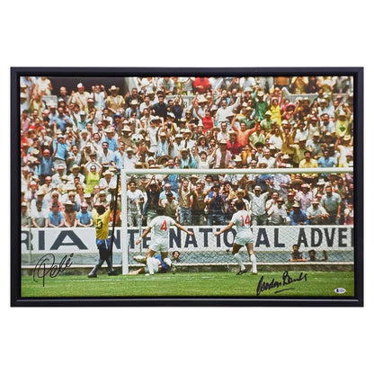 Pelé & Gordon Banks Autographed Framed Canvas Photo "The Greatest Save" 1970 World Cup - Beckett Authenticated