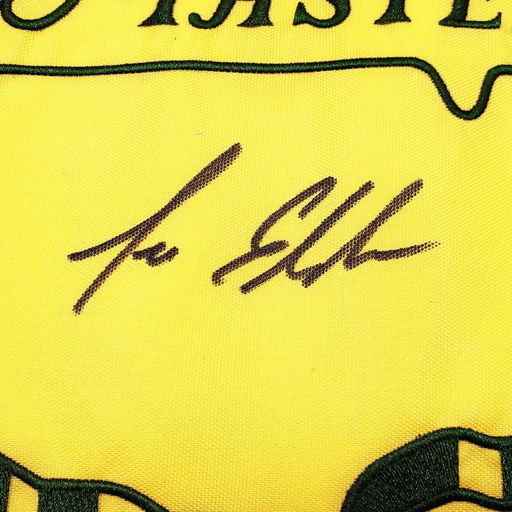 Lee Elder Autographed Framed Yellow 2021 Masters Golf Pin Flag - Beckett Authenticated