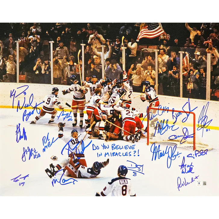 1980 Team USA Miracle on Ice Autographed Framed Photo with 19 Signatures - Beckett Authenticated