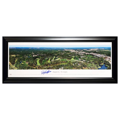 Hideki Matsuyama Autographed Framed Panoramic Photo 2021 Augusta Masters - Beckett Authenticated