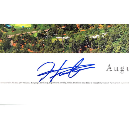 Hideki Matsuyama Autographed Framed Panoramic Photo 2021 Augusta Masters - Beckett Authenticated