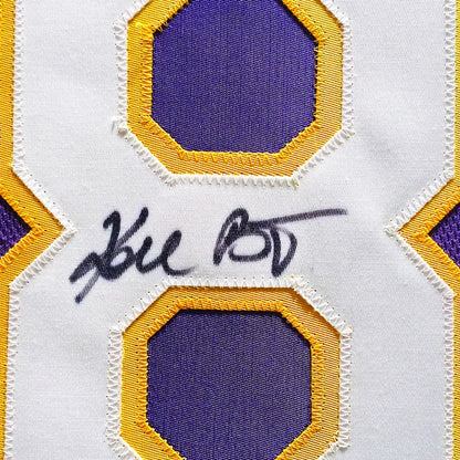 Kobe Bryant Autographed Framed Purple and Yellow Stat Jersey #2/8 - PSA and Beckett Authenticated