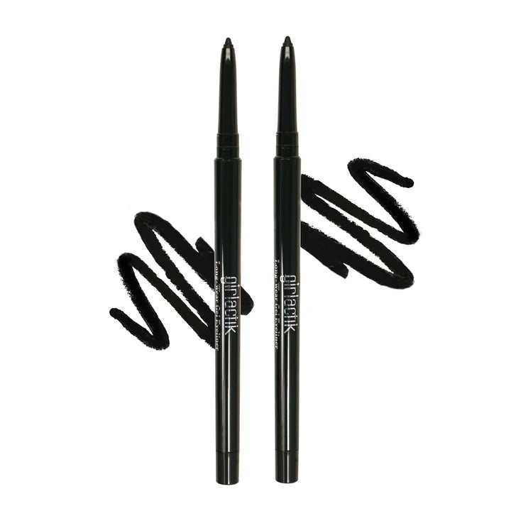 Girlactik Long Wear Gel Eyeliner, Pure Black or Pure Brown, 0.012 fl oz, 2-pack