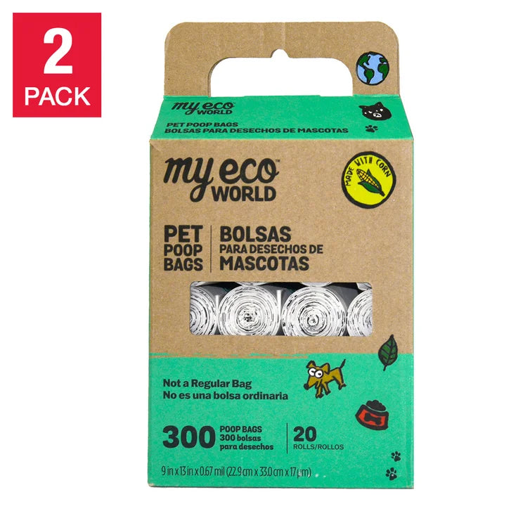 MyEco World Poop Bags 40 Roll Pack, 600 Bags