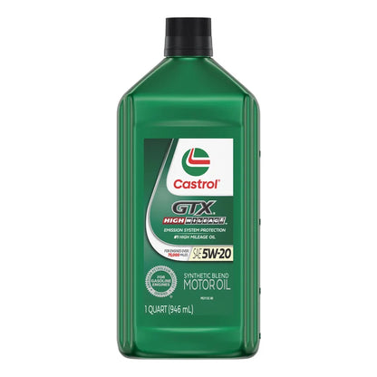Castrol GTX High Mileage 5W-20 Synthetic Blend Motor Oil 1-Quart, 6-Pack