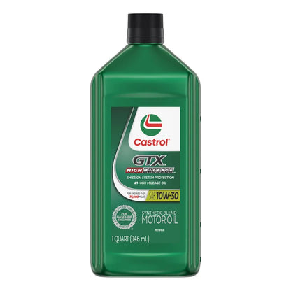 Castrol GTX High Mileage 10W-30 Synthetic Blend Motor Oil 1-Quart, 6-Pack