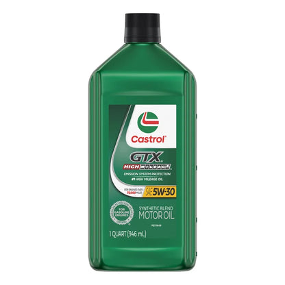 Castrol GTX High Mileage 5W-30 Synthetic Blend Motor Oil 1-Quart, 6-Pack