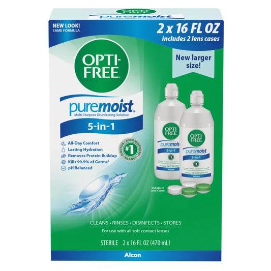 OPTI-FREE PureMoist Multi-Purpose Disinfecting Solution, 32 Ounces