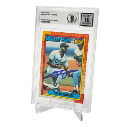 Frank Thomas Autographed 1990 Topps Rookie Card #414 Chicago White Sox - Beckett Authenticated
