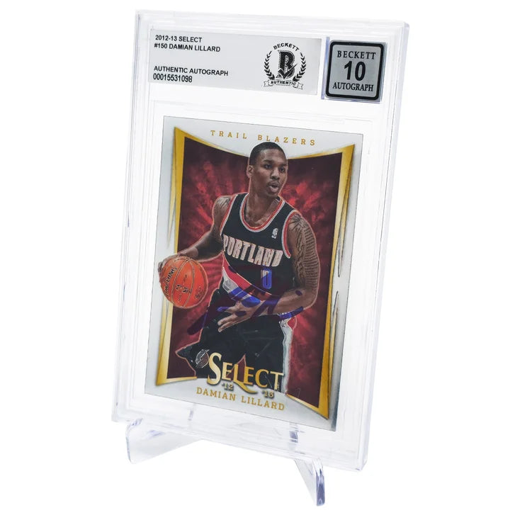 Damian Lillard Autographed 2012-13 Panini Select Rookie Card #150 Portland Trail Blazers - Beckett Authenticated