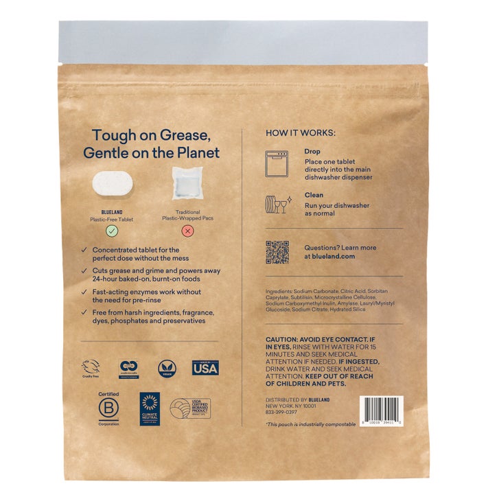 Blueland Dishwasher Detergent Tablets, Fragrance-Free, 220-count