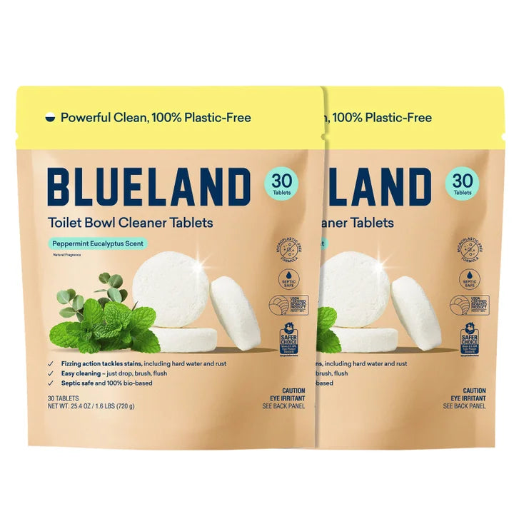 Blueland Toilet Bowl Cleaner Tablets, Peppermint Eucalyptus, 60-count
