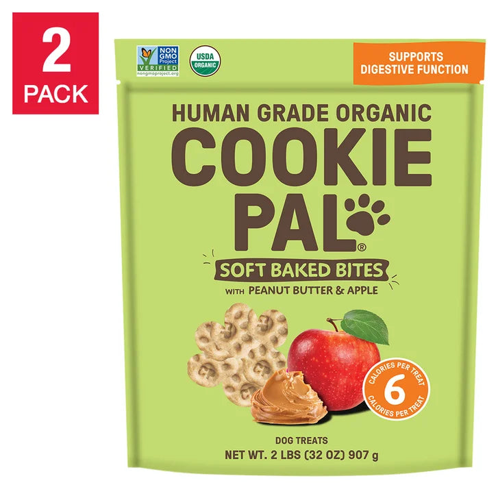 Cookie Pal Soft Baked Bites, Peanut Butter and Apple Dog Treats, 2 lb, 2-count