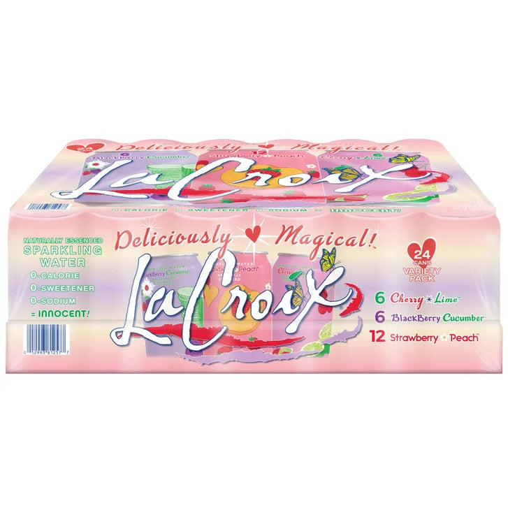 LaCroix Sparkling Water, Spring Variety Pack, 12 fl oz, 24-count