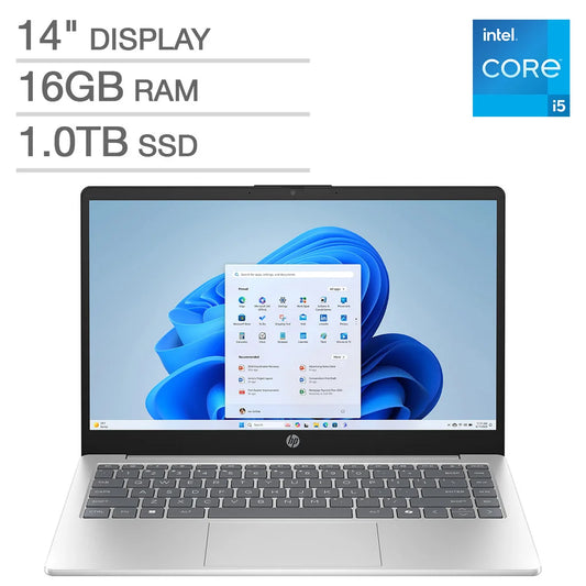HP 14" FHD Laptop - Intel Core i5-1334U - 1920 x 1080 - 16GB Memory - 1TB SSD - Windows 11 Home