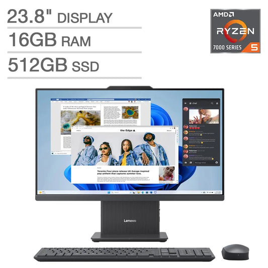 Lenovo IdeaCentre 24 23.8" All-in-one Desktop - Ryzen 5 7535HS - Windows 11 - 16GB RAM - 512GB SSD