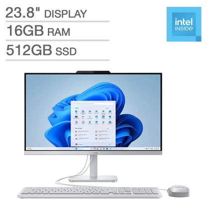 Lenovo A100 23.8" All-in-One Desktop - Intel Processor N100 - FHD 1080p - Windows 11