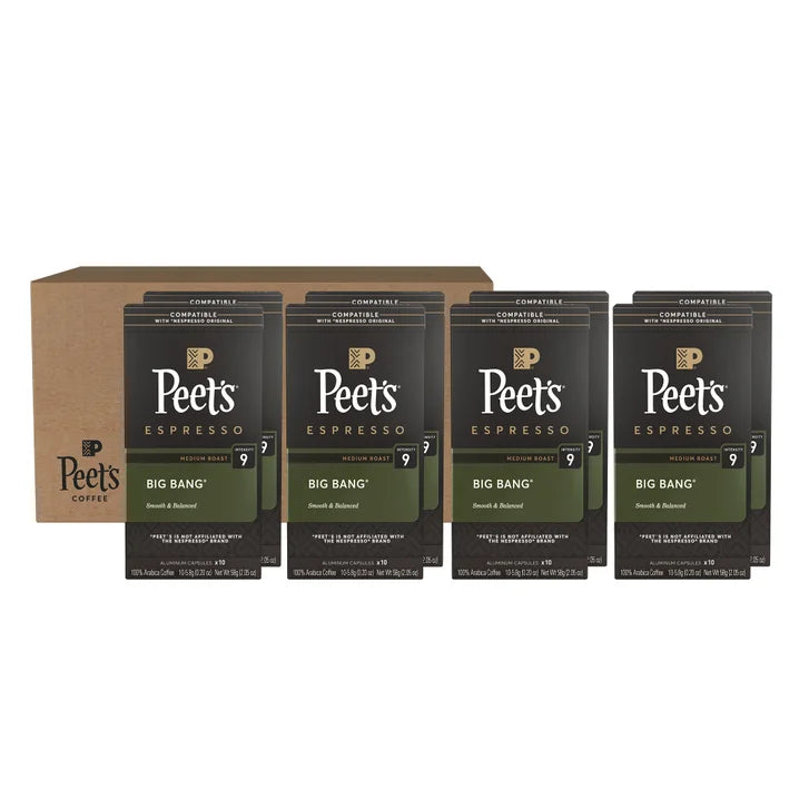 Peet's Coffee Nespresso Compatible Capsules, 80-count, Big Bang