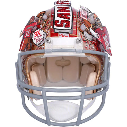 Joe Montana San Francisco 49ers Autographed Throwback Authentic Helmet with "4-0 in SB" Inscription - Art by Charles Fazzino