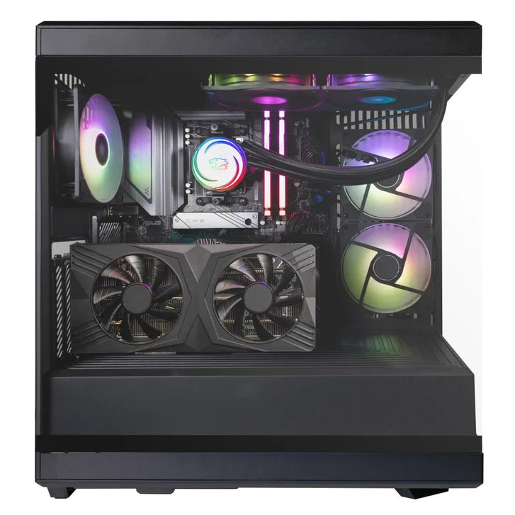 iBUYPOWER Y40 Liquid Cooled Gaming PC - AMD Ryzen 7 9700X - GeForce RTX 5070 - Windows 11 - 32 GB RAM - 2TB SSD - Black