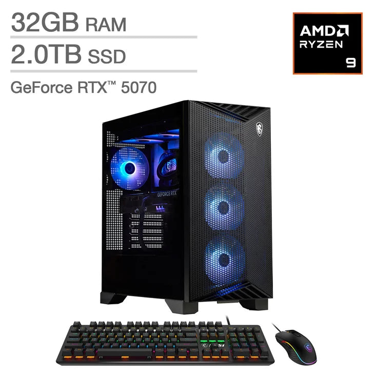 MSI Aegis ZS2 Gaming Desktop – AMD Ryzen 9 9900X – GeForce RTX 5070 – 2TB SSD – Windows 11 Home