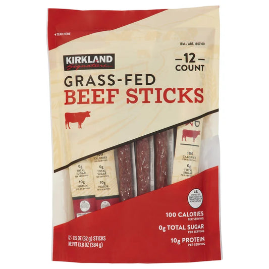 Kirkland Signature Grass-fed Beef Sticks, 1.15 oz, 12-count