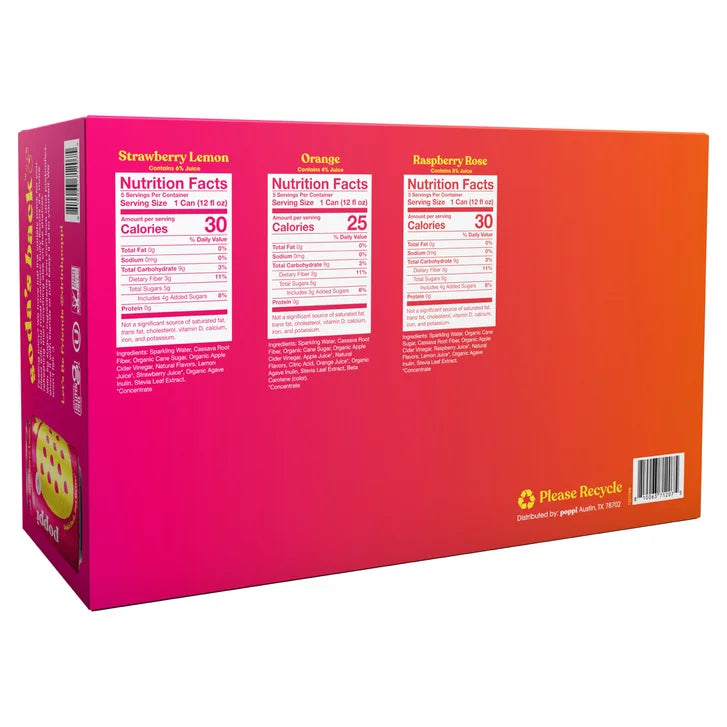 Poppi Soda, Juicy Faves Variety Pack, 12 fl oz, 15-count