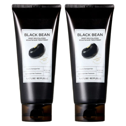 Nature Republic Black Bean Root Revitalizing Scalp & Hair Treatment, 6.76 fl oz, 2-pack