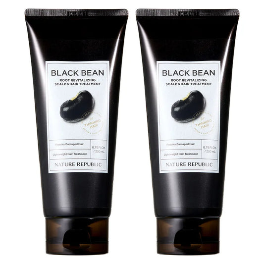 Nature Republic Black Bean Root Revitalizing Scalp & Hair Treatment, 6.76 fl oz, 2-pack